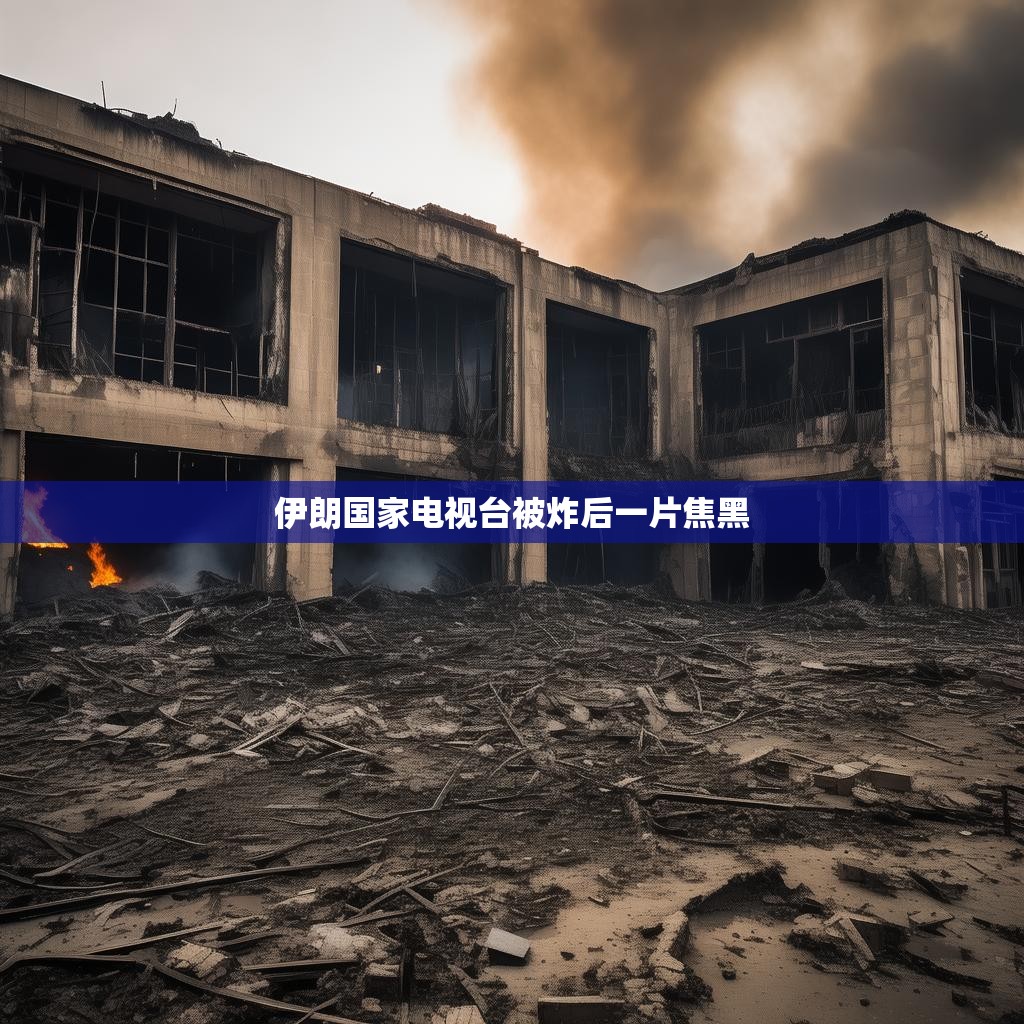 伊朗国家电视台被炸后一片焦黑 伊朗国家电视台被炸后一片焦黑