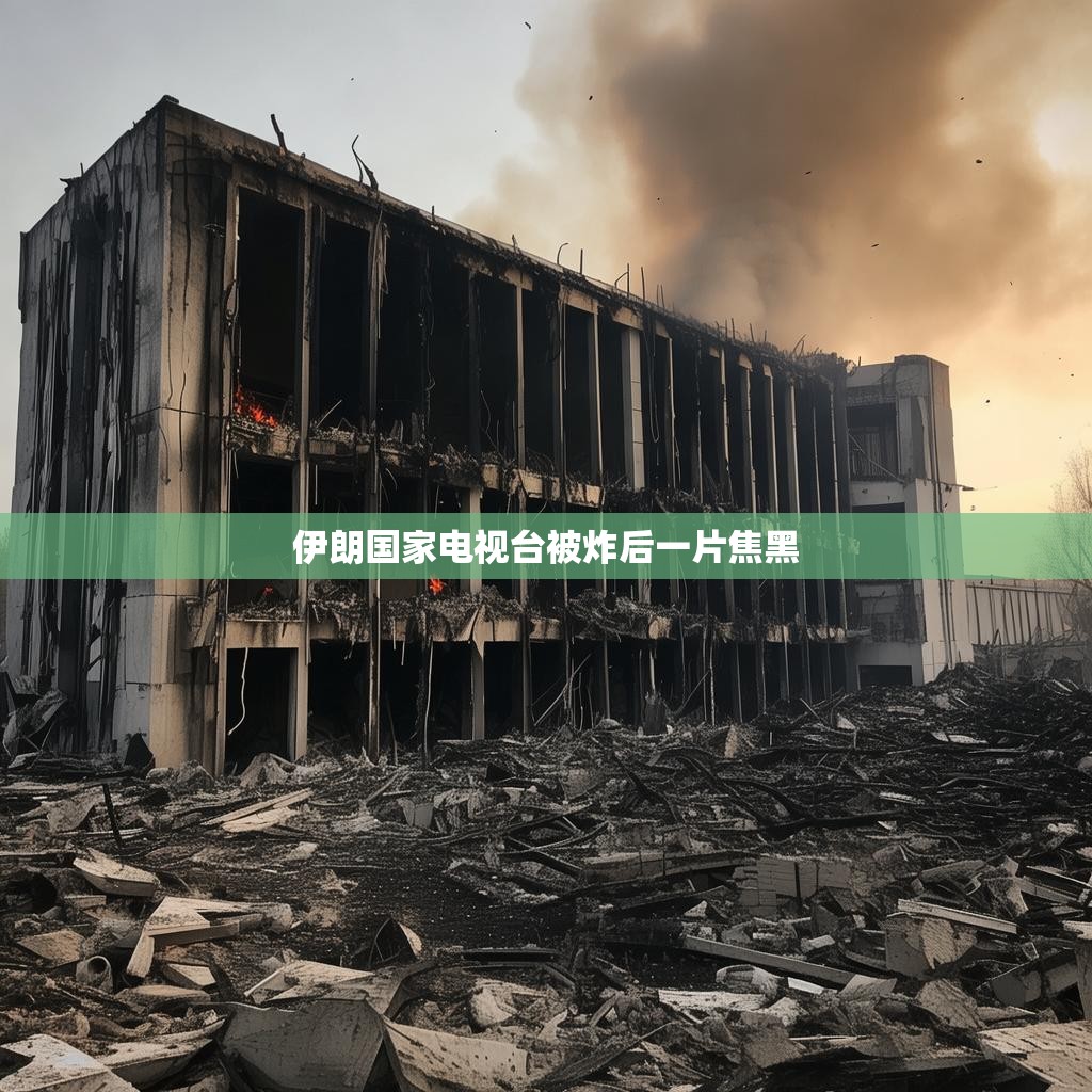 伊朗国家电视台被炸后的现场照片
