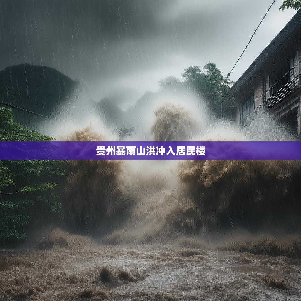 贵州暴雨山洪冲入居民楼