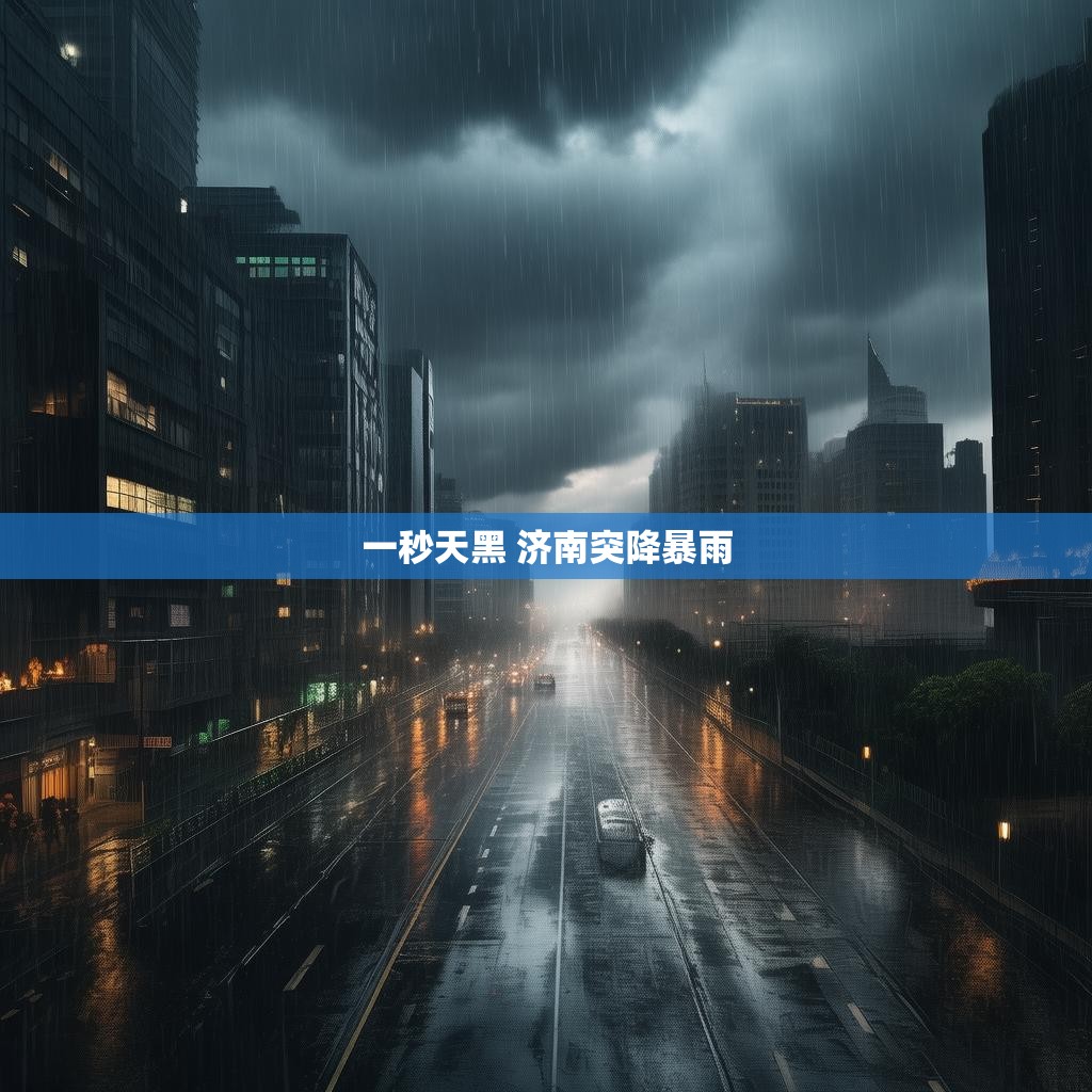 一秒天黑 济南突降暴雨