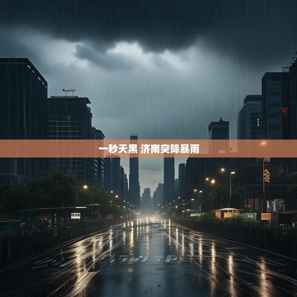 一秒天黑 济南突降暴雨